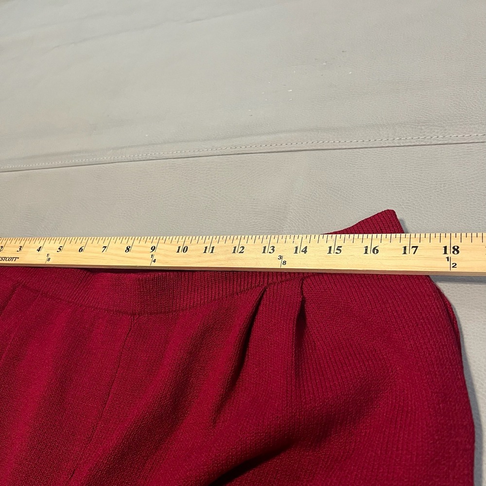 VTG St. John Maroon 16 USA Wide Leg Santana Knit Pant Career Slack Preppy -3786 - Picture 5 of 9